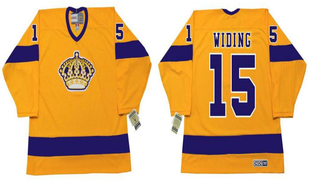 2019 Men Los Angeles Kings #15 Widing Yellow CCM NHL jerseys->los angeles kings->NHL Jersey